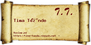Tima Tünde névjegykártya